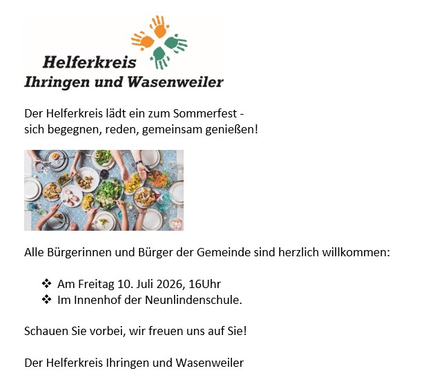 Einladung Sommerfest 2026