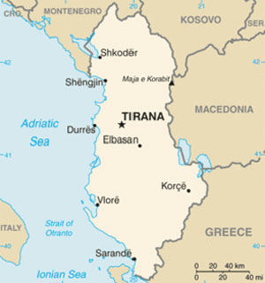 Karte Albanien