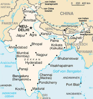 Karte Indien
